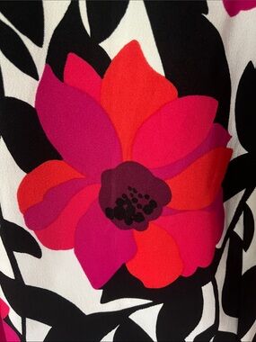 Bold Pink & Red Floral Print Dress